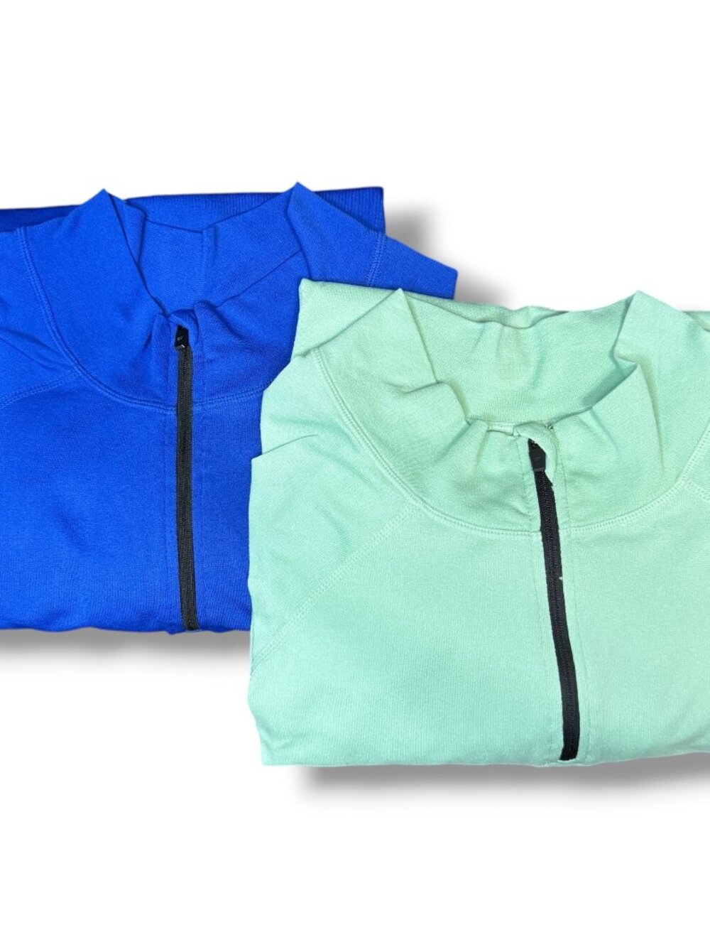 Fabletics 1/4 Zip Shirt Bundle Mens M Blue Green Long Sleeve Lightweight Running